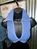 Collard Denim Crop Top