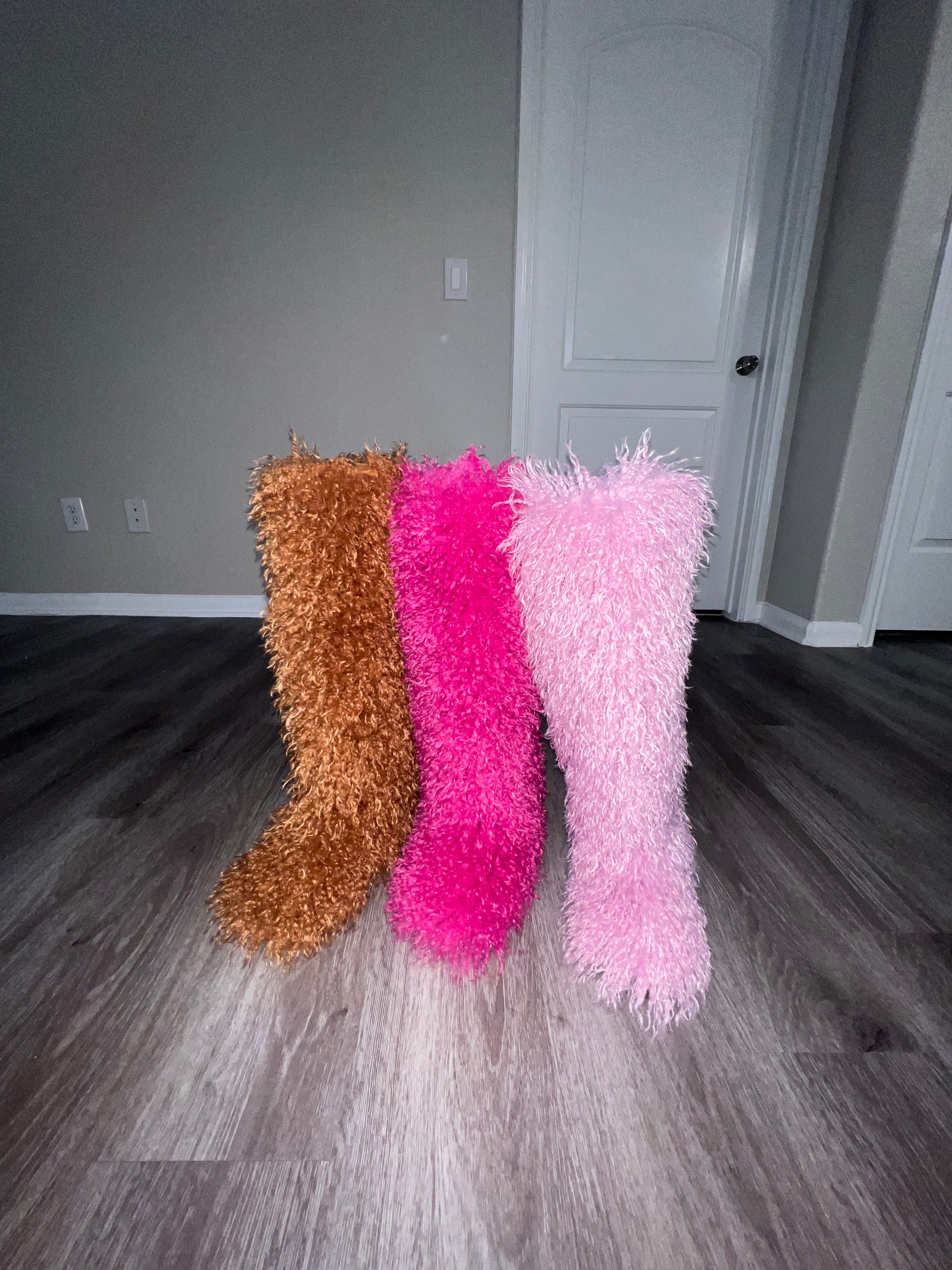 Mongolian Fur Knee High Boots